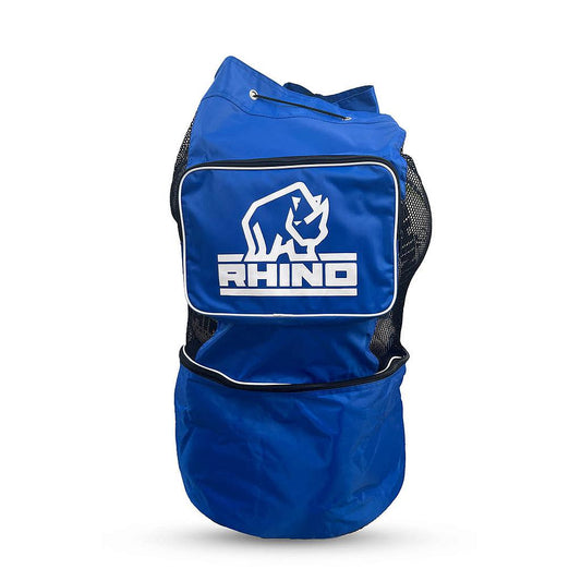Rhino Coaches Ball Bag with multiple compartments for sports equipment, durable design for coaches and athletes.