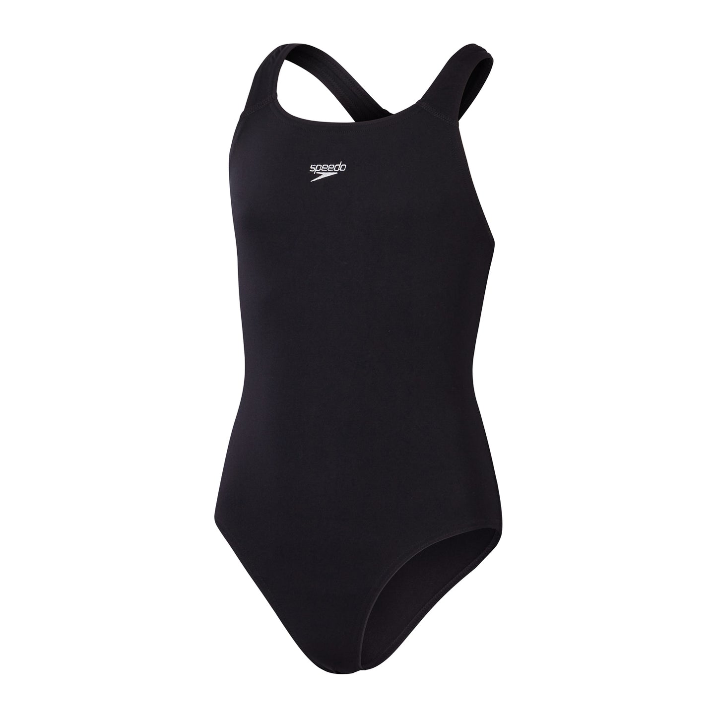 Speedo Ladies Eco Endurance+ Medalist swimming costume in navy blue, featuring a sleek, fitted design for women’s swimming activities.