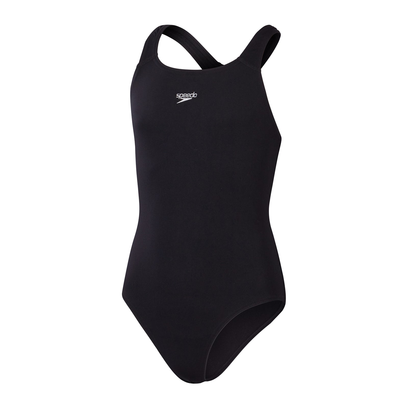 Speedo Ladies Eco Endurance+ Medalist swimming costume in navy blue, featuring a sleek, fitted design for women’s swimming activities.