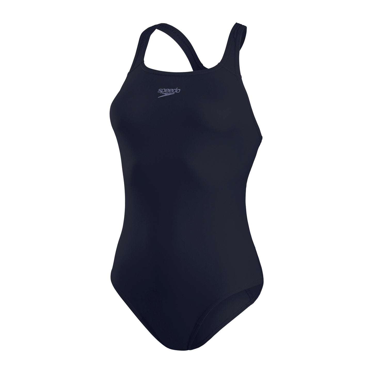 Speedo Ladies Eco Endurance+ Medalist swimming costume in black with sleek design and supportive fit, ideal for competitive swimming.