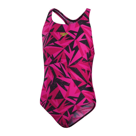 Speedo Girls Boom Logo Medalist Swim Costume