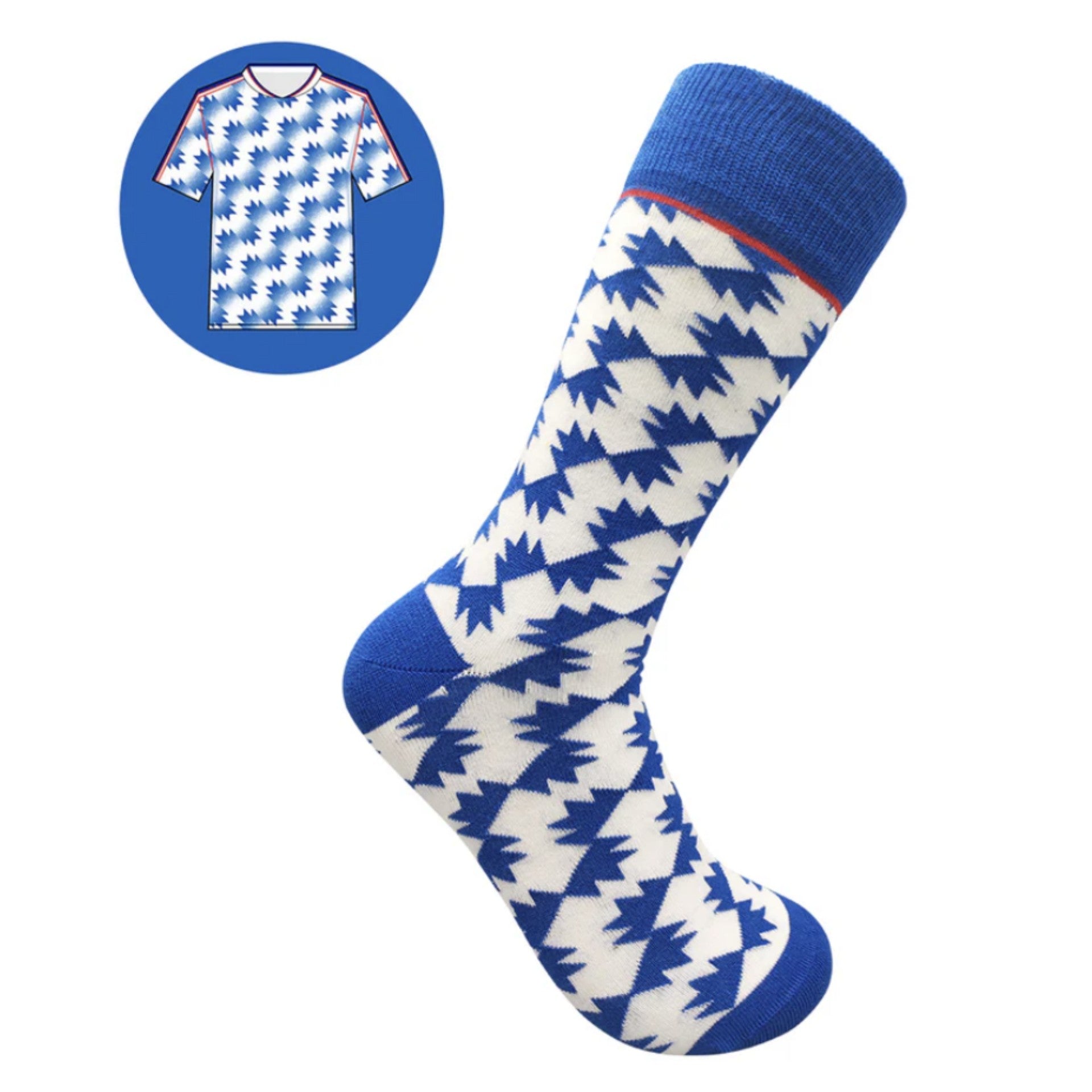 SicSock Retro Shirts Socks in vibrant colors, featuring vintage-inspired design, ideal for sporting goods and casual wear.