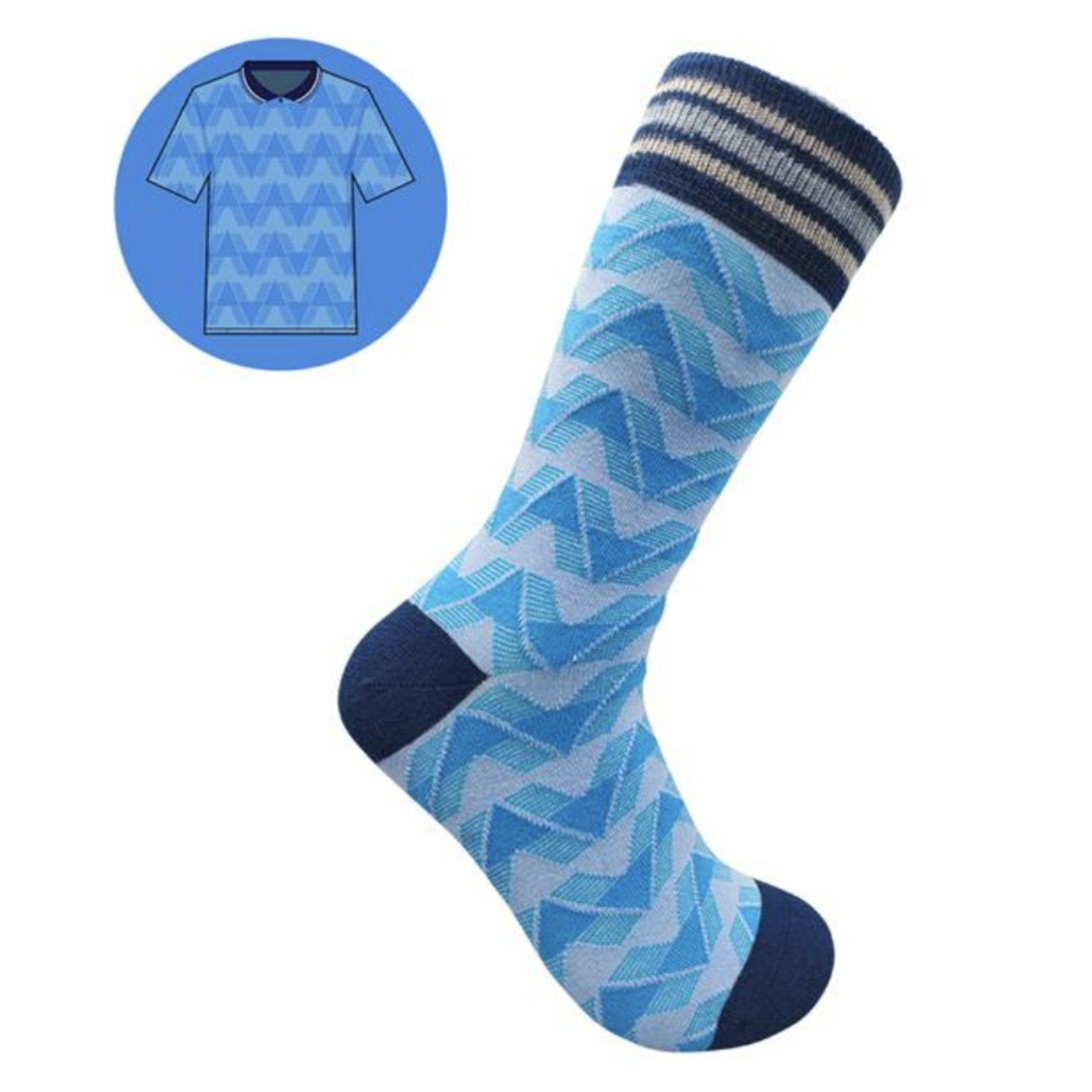 SicSock Retro Shirts Socks in vibrant colors, featuring vintage-inspired design, suitable for sporting and casual wear.