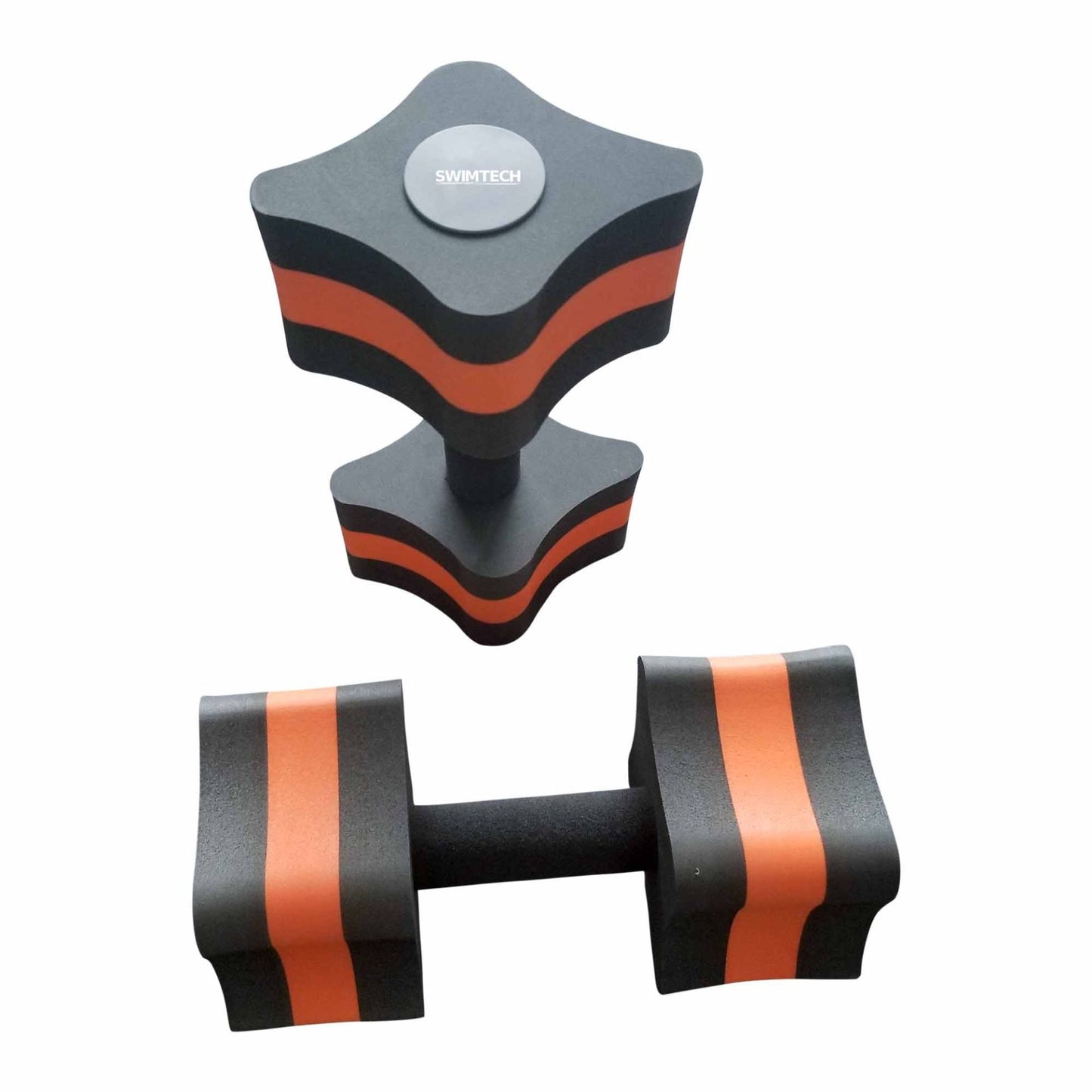 SwimTech Foam Aqua Dumbbell Set for water exercises, featuring colorful foam weights designed for aquatic fitness workouts.