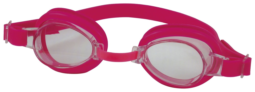 SwimTech Aqua Goggles with clear lenses and adjustable straps, designed for comfortable swimming and optimal eye protection.