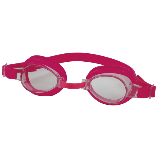 SwimTech Aqua Goggles, clear lens swimming goggles with adjustable strap, designed for comfortable aquatic activity.