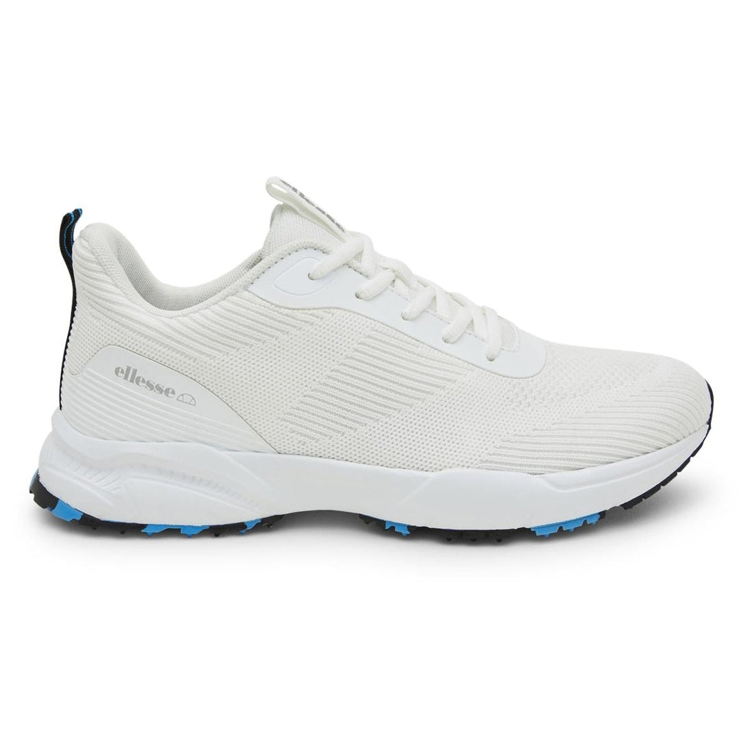 Ellesse SS24 G-Trainer footwear in black with white accents, showcasing athletic sneakers with cushioned soles and stylish design.