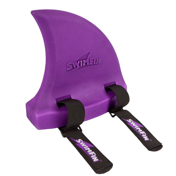 SwimFin Vertical Swimming Aid Float in bright yellow with adjustable straps, designed for swimming training and support.
