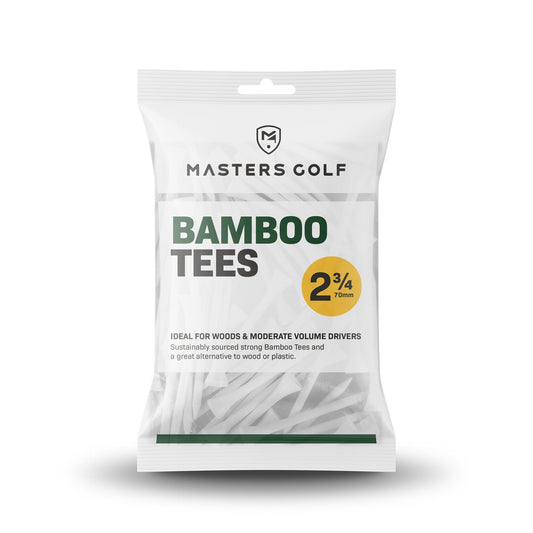 Set of 20 Masters Bamboo Tees for golf, featuring natural bamboo material and standard length, ideal for sporting goods use.