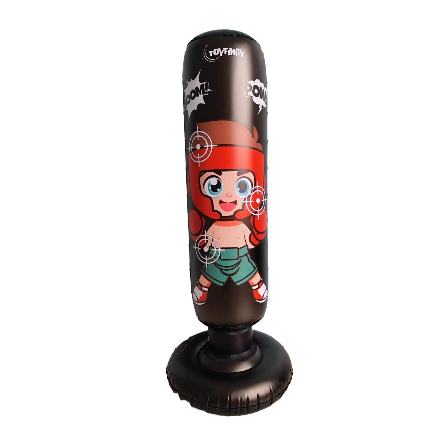 Toyfinity inflatable punching bag for kids, light-up interactive sporting goods toy with bright colors and a sturdy base.