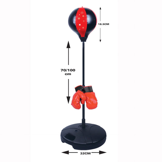 Toyfinity boxing punch bag set for kids, featuring a colorful punching bag and gloves for active sports play.