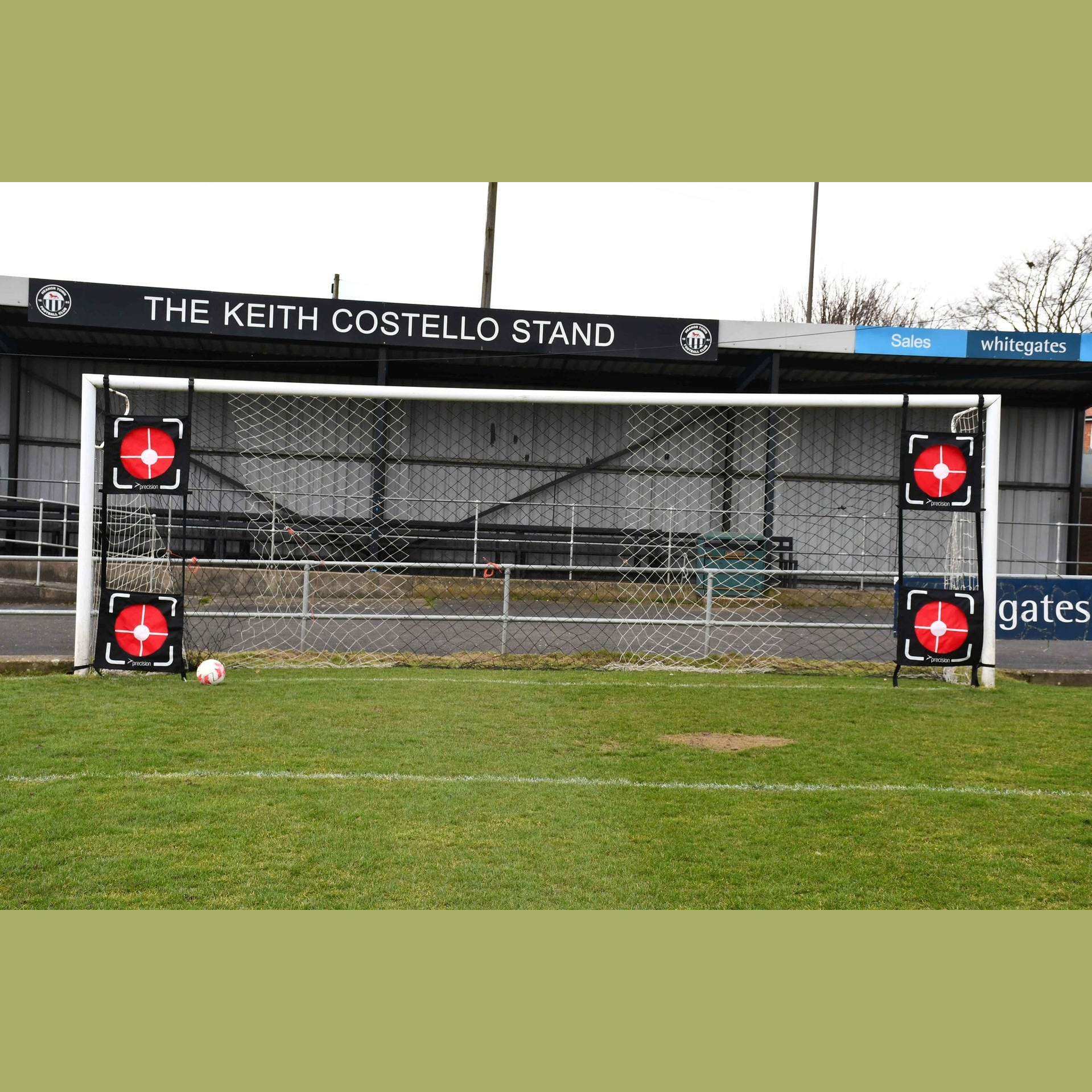 Precision Dual Top Bins Corner Targets Set for sporting goods, featuring two corner targets with durable construction and bright markings.
