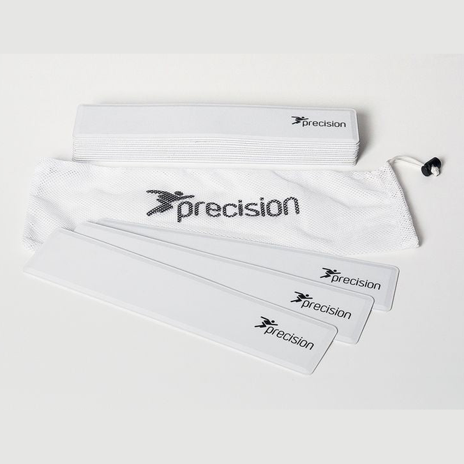 Set of 15 Precision rectangular rubber markers for sports training and drills, durable and brightly colored for visibility.