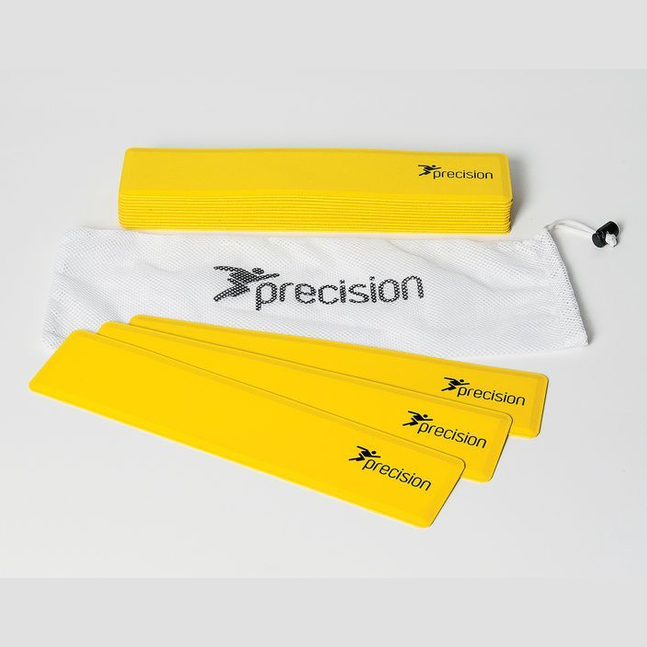 Set of 15 Precision rectangular rubber markers for sports training and drills, durable and brightly colored for easy visibility.