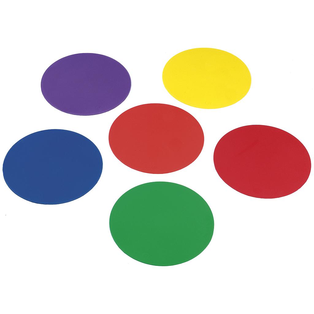 Six Precision Rubber Sequencing Discs for sporting goods, showing textured rubber surfaces and numbered sequence markings.