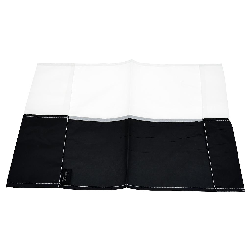 Precision corner flag for sporting events, featuring a white flag on a sturdy pole, used in soccer and athletics.