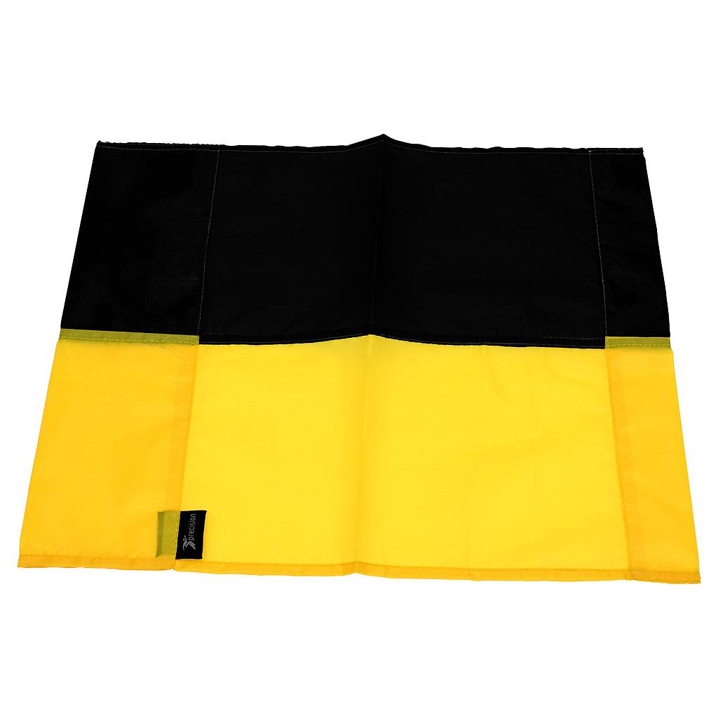 Yellow Precision Corner Flag for soccer fields, sporting goods accessory, with a sturdy pole and bright flag for marking corners.
