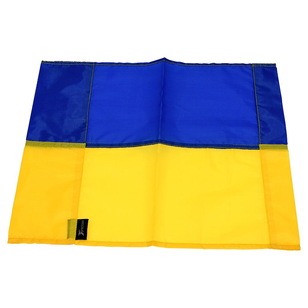 Precision Corner Flag for sporting goods, yellow and red flags with a sturdy pole, used for marking corners in sports fields.