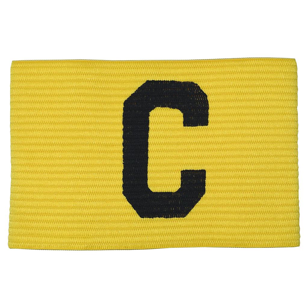 Precision Big C Captains Armband for sports teams, featuring bold black and red design with adjustable strap for comfortable fit.