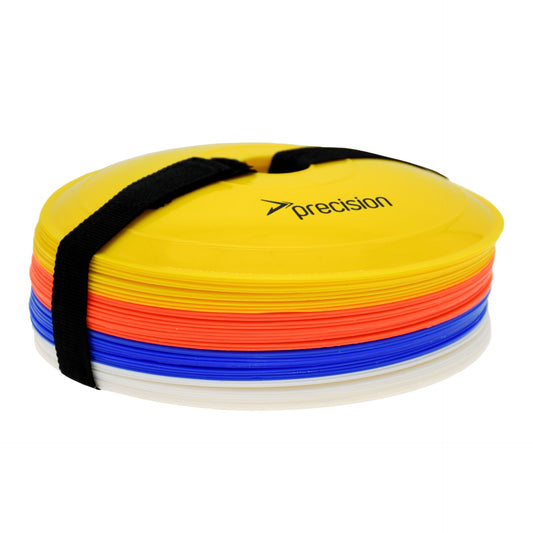 Set of 40 Precision Pro Near Flat Markers for sporting goods, featuring bright colors and durable design for outdoor sports activities.