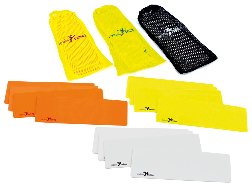 Set of 10 Precision rectangular training markers for sports practice and drills, made of durable material.