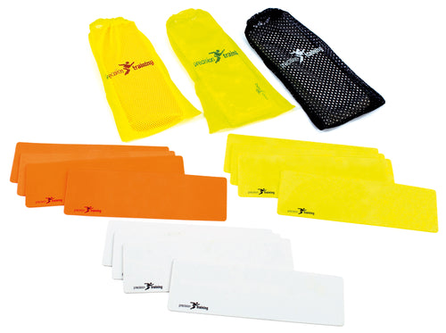 Set of 10 Precision rectangular training markers for sports drills, made of durable material, ideal for athletic training exercises.