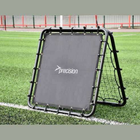 Precision Pro Double Sided Rebounder in sporting goods, with a sturdy frame and bouncing surface for training and practice drills.