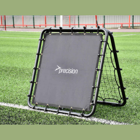 Precision Pro double-sided rebounder for sports training, featuring a sturdy frame and adjustable bounce surface for versatile practice.