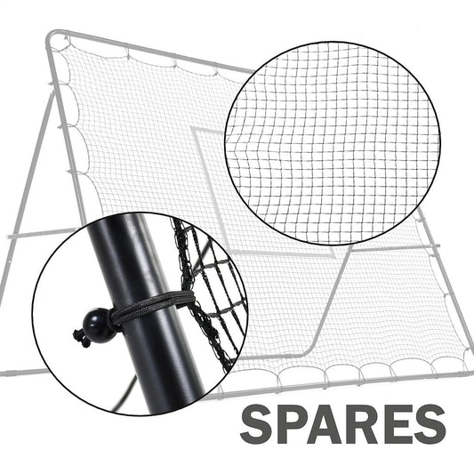 Precision Pro Jumbo Rebounder spare net and elastics for sporting goods training equipment, shown with net and elastic cords.