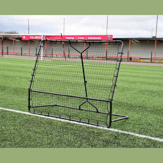 Precision Pro Two Angled Rebounder in sporting goods, featuring a sturdy frame and angled surface for sports training and rebound practice.
