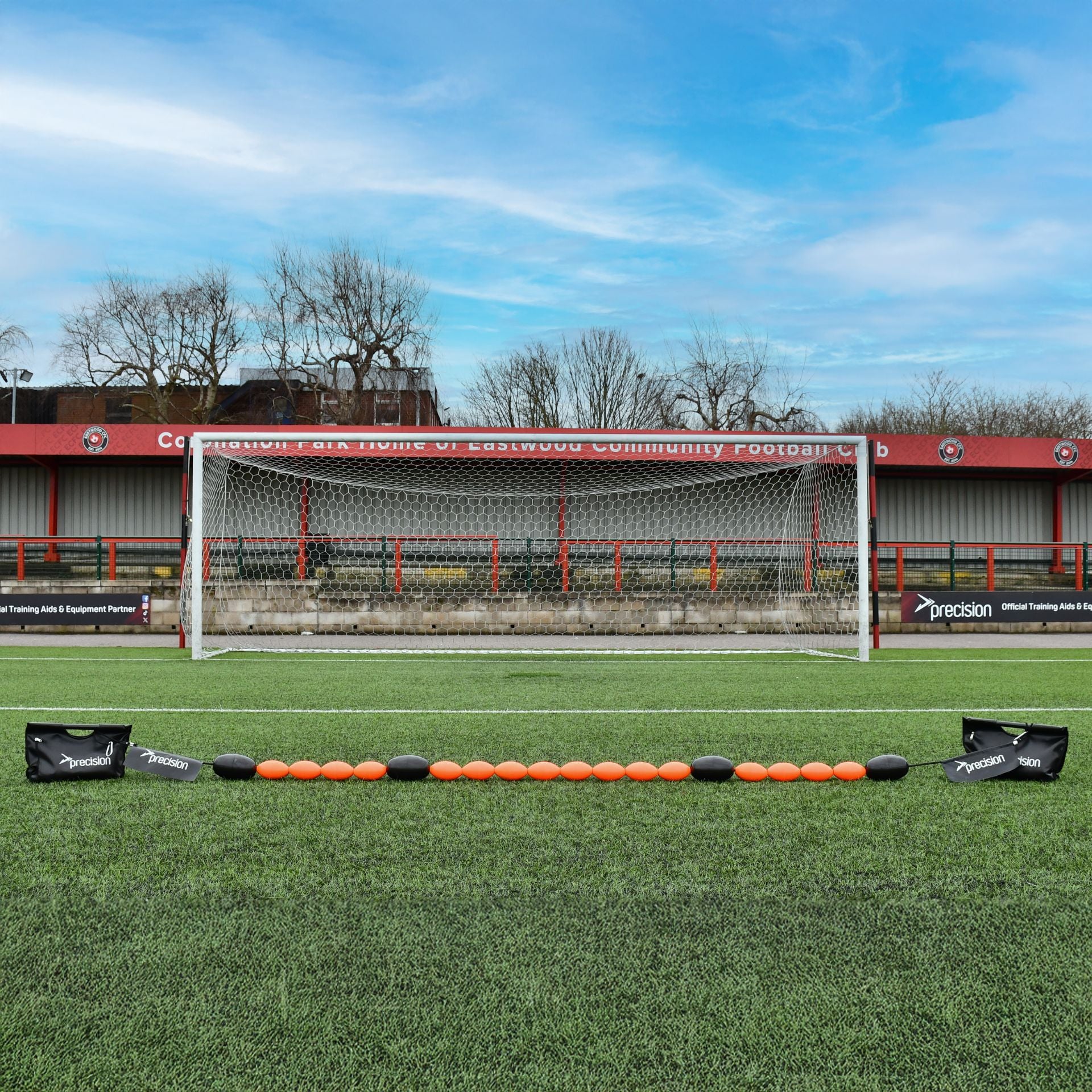 Precision GK ball deflector reactor line 12ft goalkeeping training equipment for soccer practice.