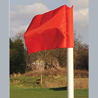 Precision Pro Corner Flag for sports, featuring a bright orange fabric and sturdy pole for soccer or football field marking.