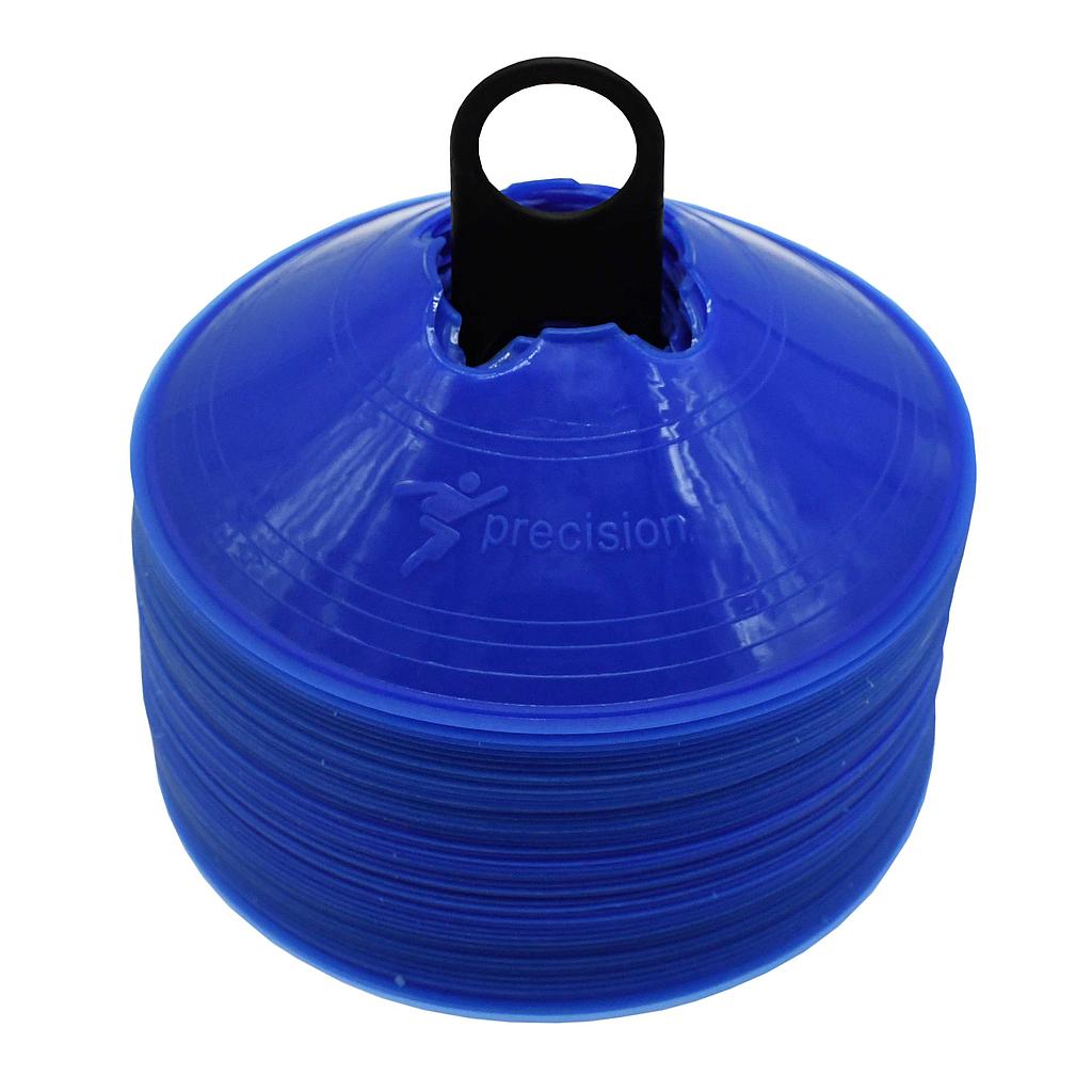 Set of 50 Precision Saucer Cones 200mm for sporting training and agility drills, featuring durable plastic design.