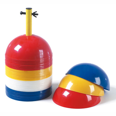 Set of 40 Precision Dome Markers for sports training and agility drills, manufactured by Precision Sporting Goods.