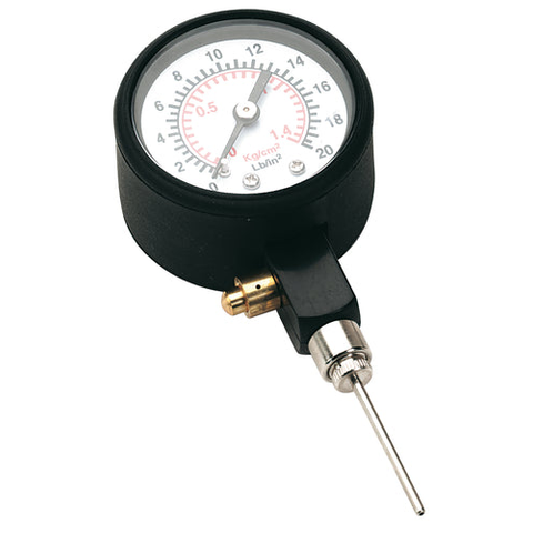 Precision Easi Gauge ball pressure gauge for sporting goods, showing a clear dial and measurement scale.