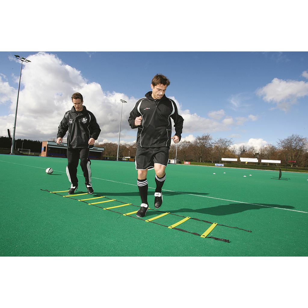 Precision adjustable speed agility ladder 4m with carry bag for sports training and agility drills.