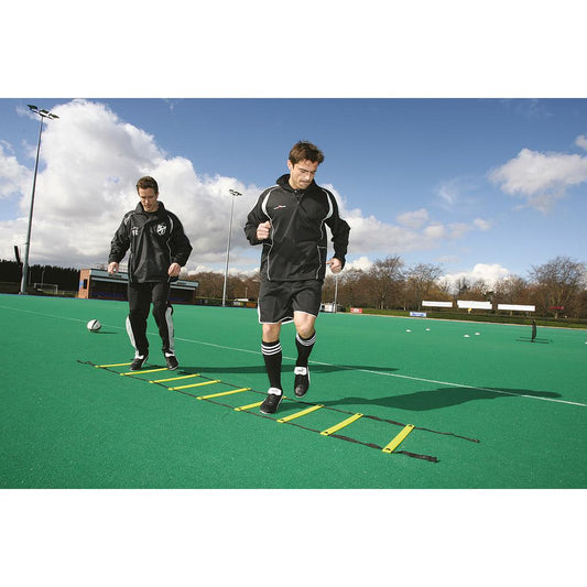 Precision adjustable speed agility ladder 4m with carry bag for sports training and agility drills.