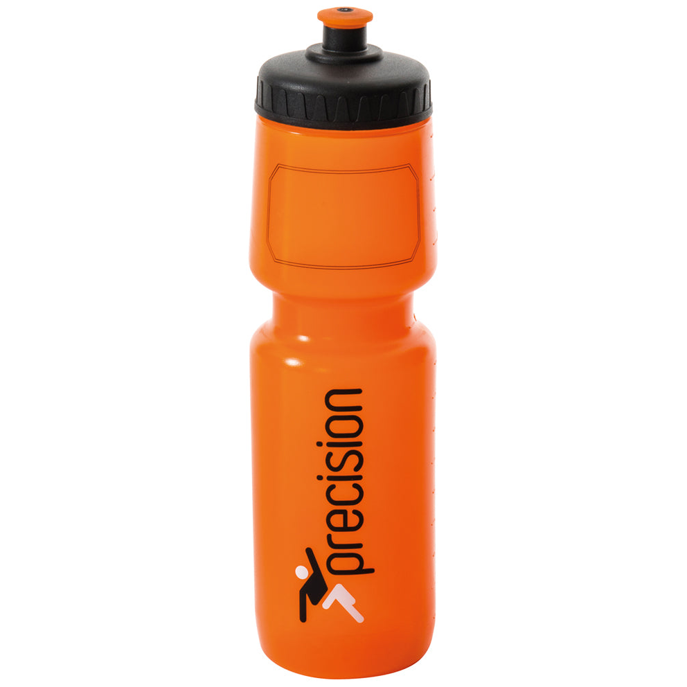 Precision Water Bottle 750ml for sports, black with a screw-on lid and ergonomic design for hydration during workouts.