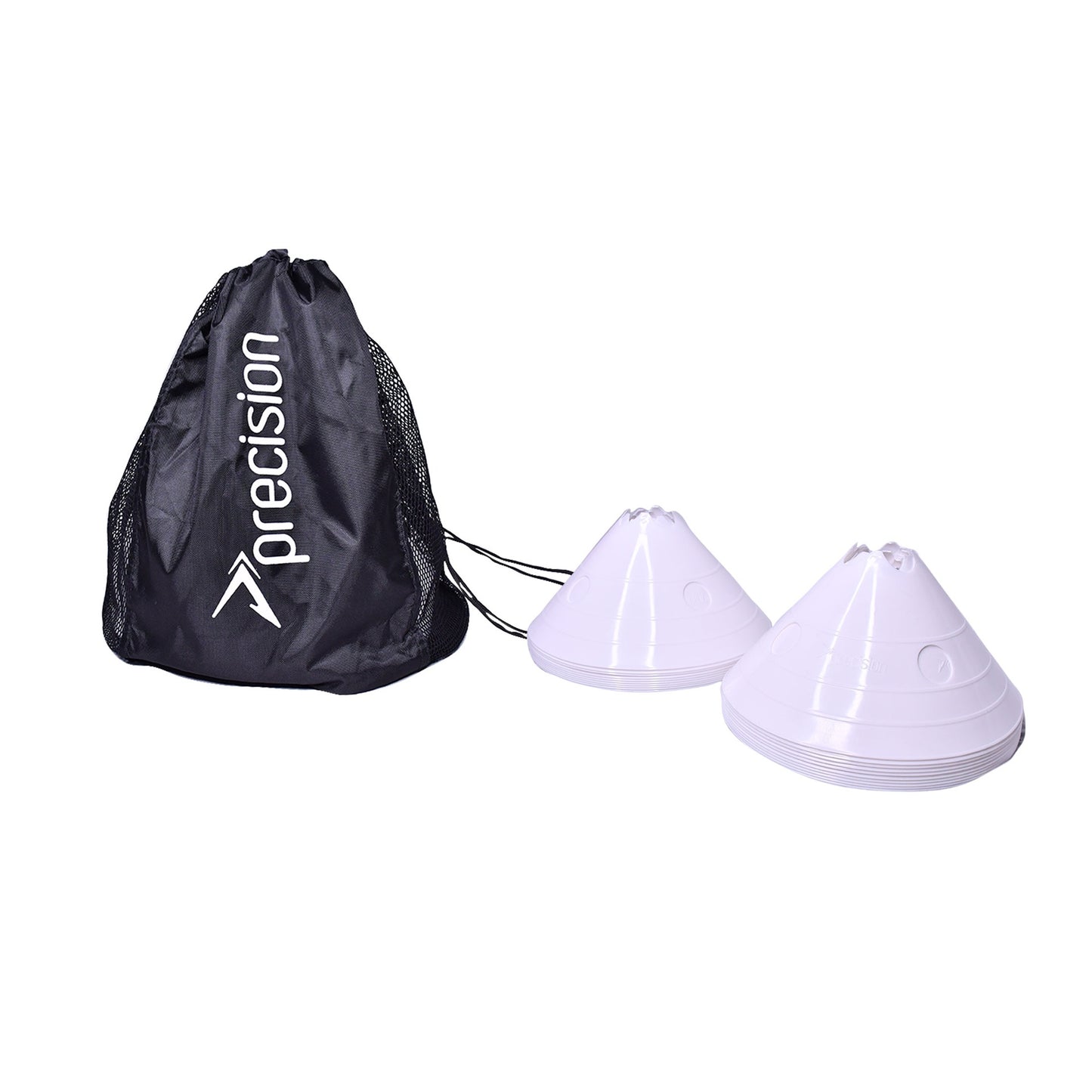 Set of 20 Precision Giant Saucer Cones, 7-inch sporting goods training markers for agility drills and sports practice.