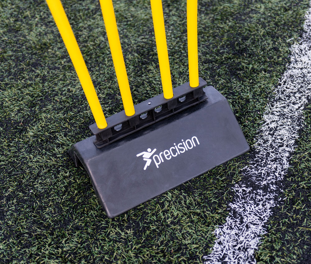Precision Rubber Mannequin Base for sporting goods, showing sturdy black rubber construction with a round base for stability.