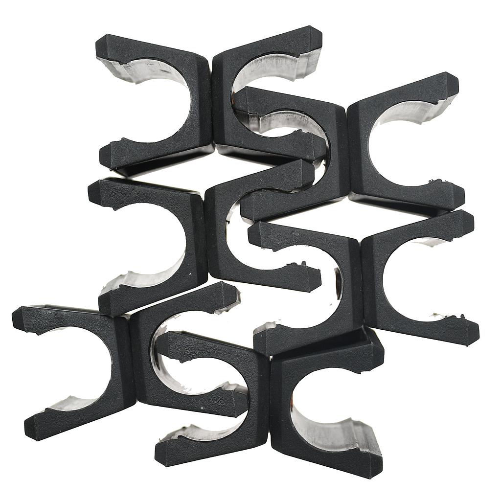 Six Precision 1-inch diameter swivel clips for sporting goods, shown in a clear image with metal construction and secure attachment hooks.