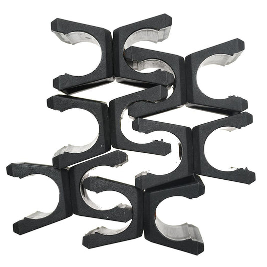 Six Precision 1-inch diameter replacement swivel clips for sporting goods, shown in a clear, close-up view.