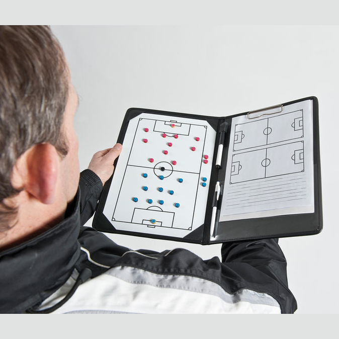 Precision Pro soccer coaches tactic folder with multiple tactical diagrams and strategies for coaching soccer teams.