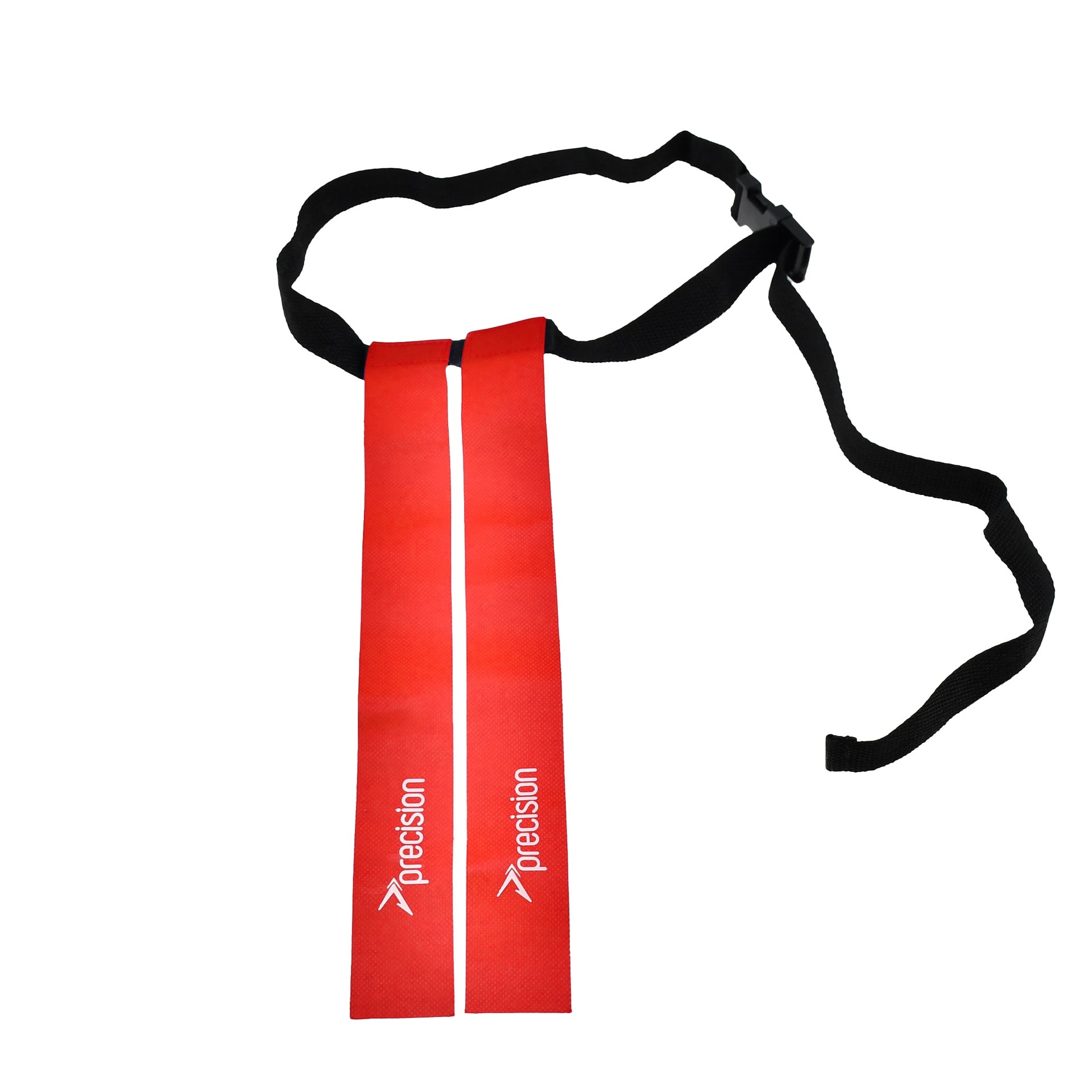 Precision Rugby Tag Belt in black and white, adjustable sporting goods accessory for rugby training and gameplay.