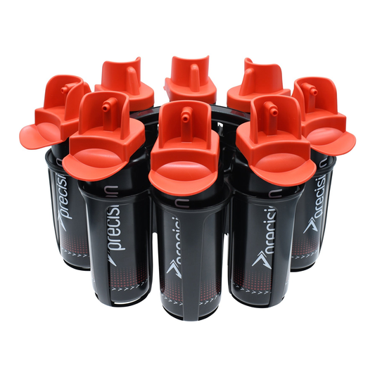 Precision 8 Hygiene Water Bottle and Oval Carrier, 1L, sporting goods, with blue water bottle and black oval carrier handle.