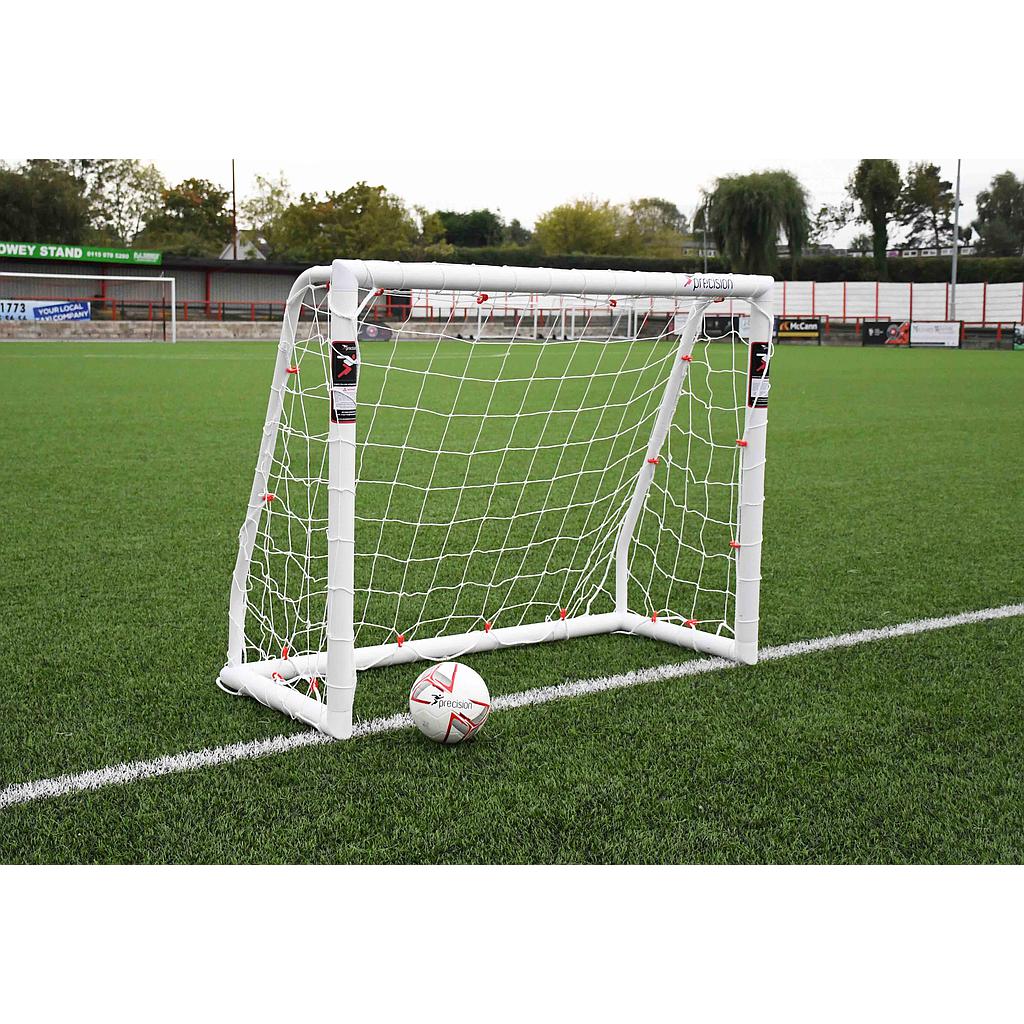 Precision Match Goal Posts for soccer, BS 8462 approved, sporting goods with sturdy metal frames and netting for official matches.