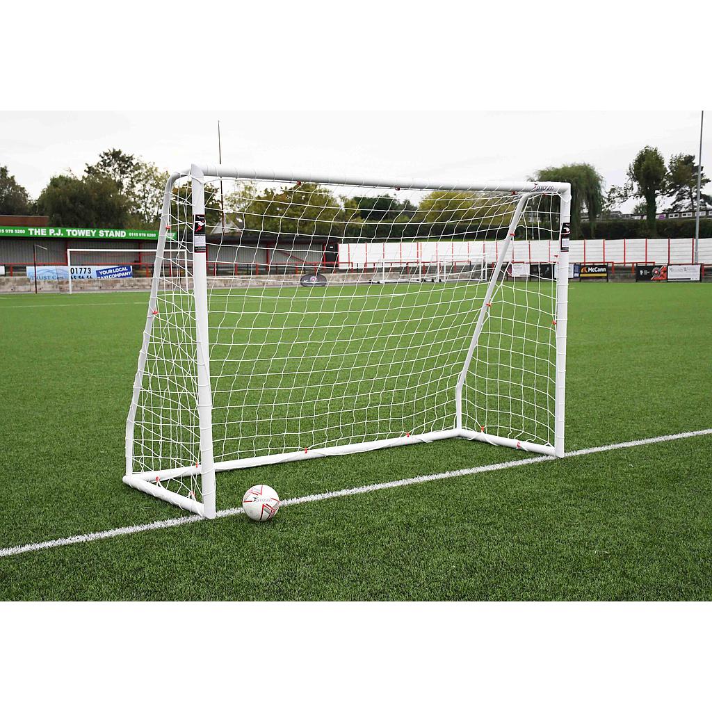 Precision Match Goal Posts for sports, BS 8462 approved, sturdy metal construction for soccer or football games.