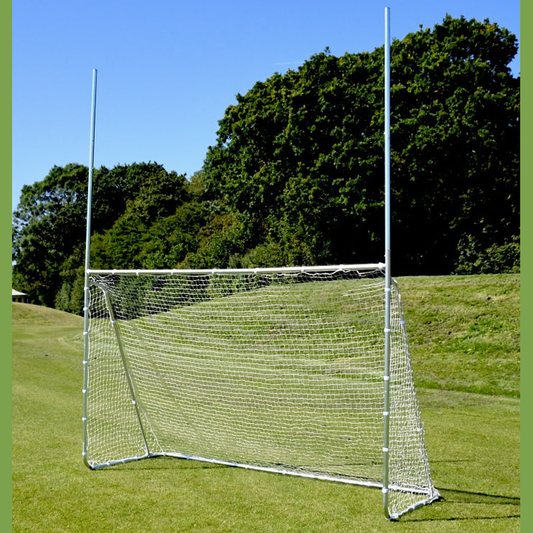 Precision 10ft x 12ft steel multi-sport goal for sporting goods, with sturdy frame and netting for soccer, hockey, or multi-sport use.