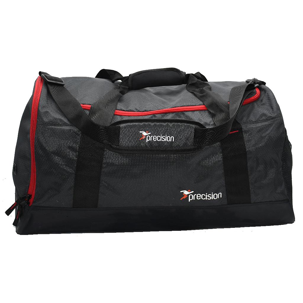 Precision Pro HX Team Holdall Bag for sports, featuring durable fabric, multiple compartments, and adjustable straps for easy carrying.