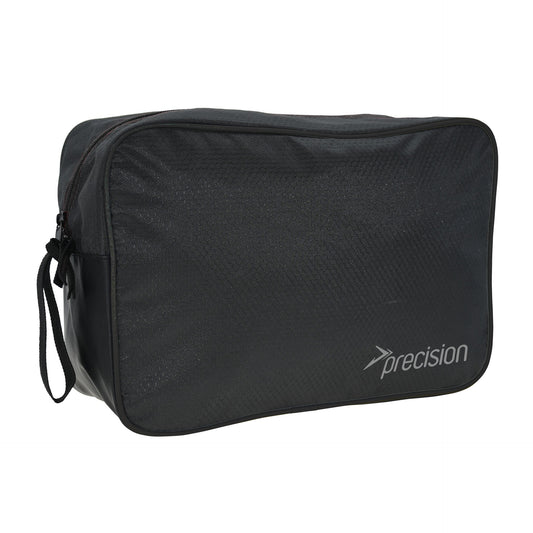 Precision Pro HX Goalkeeping Glove Bag in black with adjustable straps for storing and carrying goalkeeper gloves.